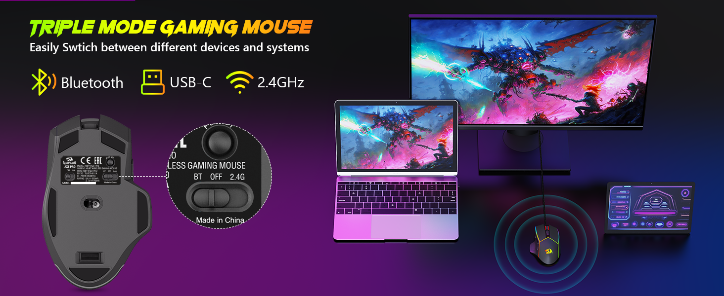 M814 Triple Mode Gaming Mouse