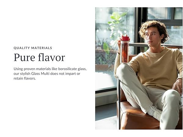 ever vessel glass multi tea flask and water bottle borosilicate glass tastes better