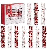 JOYIN 10 Pack Christmas No Snap Party Table Favor with Red &amp; White Snowflake Design, with Party H...