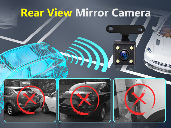 Rear View Mirror Video Recroder Car DVR 4.5" Mirror Dash Cam Backup Smart Rearview Front and Rear