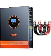 3000W Solar Inverter Pure Sine Wave 24V to 120V &amp; 2 AWG Battery Inverter Cables 1 ft Red+1 ft Black