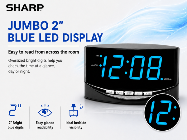 Easy to See. EZ Alarm bedroom bedside. office kitchen older bright easy to see large numbers