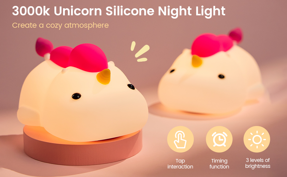 unicorn night light for kids girls boys