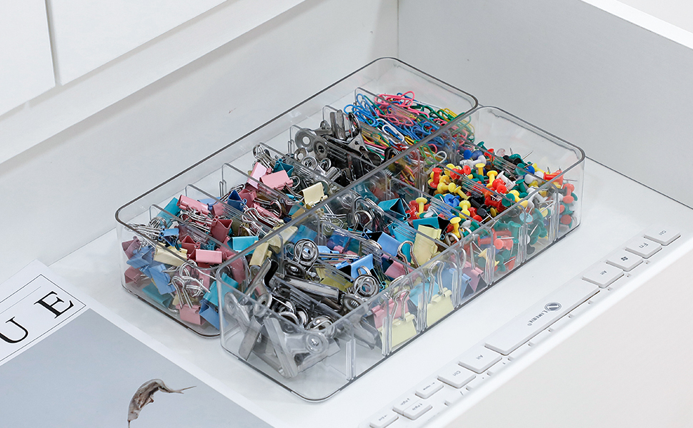 clear desk drawer organizer for home office supplies