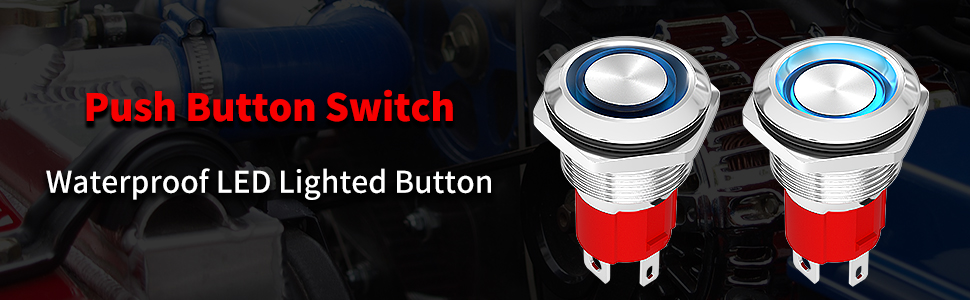 Latching Push Button Switch 12V 20A Heavy Duty DC 12 Volt Waterproof Round Switch 16MM