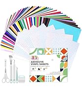 UCEC 56 Pack Permanent Adhesive Vinyl Bundle Compatible with Cricut Joy Xtra Smart Cutting Machin...