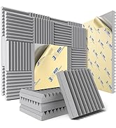 36 Pack Sound Proof Foam Panels for Wall with Self Adhesive, 2" X 12" X 12" Quick-Recovery Acoust...