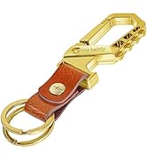 Idakekiy Key Chain, Heavy Duty Belt Loop Key Keeper Key Ring Holder with Bottle Opener Leather Ke...