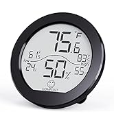 Indoor Thermometer Digital Hygrometer– Room Thermometer and Humidity Gauge – Black Pro Accuracy C...