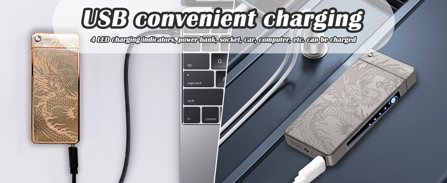 GADATOP Dragon Lighter, Arc Plasma Flame Lighter USB Rechargeable Windproof Electric Lighter Candle