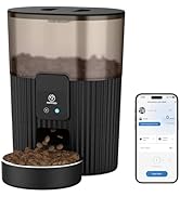 PAPIFEED Automatic Cat Feeder 3L/12 Cup,2.4G WiFi Pet Feeder with APP Control for Remote Feeding,...