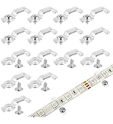 VIPMOON 100pcs Strip Light Mounting Brackets 10mm Wide Led Light Strip Clips Mounting Clips One-S...