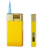 Torch Lighter, Refillable Butane Lighter with Fuel Window, Windproof Lighter, Gift for Man Women ...