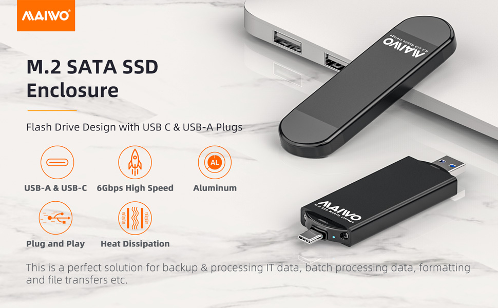 m.2 sata ssd enclosure usb-c to usb-a