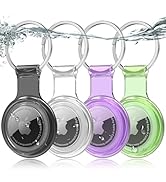 4-Pack Airtag Holder Keychain, Airtag Cover Waterproof 360° Full-Body Protective Case for Airtag,...
