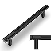 Amerdeco 10 Pack Matte Black Knurled Cabinet Pulls 5 Inch Center to Center Kitchen Cabinet Handle...