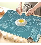 Silicone Pastry Mat 32" x 24" Extra Thick Non Stick Baking Mat with Measurements and Edge Heighte...