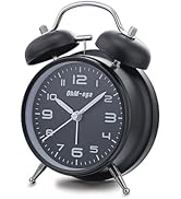 OhM-ega Loud Alarm Clock, Metal Twin Bell Alarm Clock for Heavy Sleepers, 4 Inches, Loud Alarm Cl...