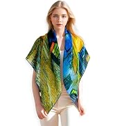 PoeticEHome 100% Cashmere Scarf Wrap – Ultra Soft Large Square Shawl for Women, Artistic Painting...