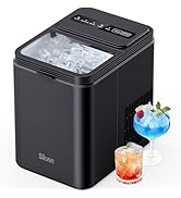 Silonn Ice Maker Countertop, 8 Ice Cubes in 6 Mins, 26.5 lbs/24H, 2 Bullet Ice Sizes, Self-Cleani...