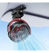 DICMKY Car Clip on Fan for Sun Visor Handle, 2000Mah Rechargeable Battery Powered Usb Fans That B...