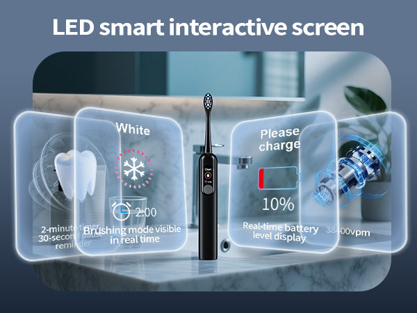 38400 VPM Sonic Toothbrush with LED Display