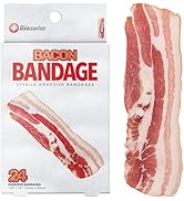 BioSwiss Bandages, Bacon Shaped Self Adhesive Bandages, Latex Free Sterile Wound Care, Fun First ...