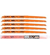 HORUSDY 12-Inch Wood Pruning Reciprocating Saw Blades, 5 Pack, 5TPI Saw Blades