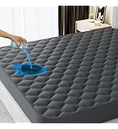 Waterproof King Mattress Protector, Noiseless King Size Mattress Pad with Deep Pocket Fitted Up t...