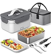 WisaKey Electric Lunch Box Food Heater, 1.8L Heated Lunch Box for Adults for Car Truck, 12V/24V/1...
