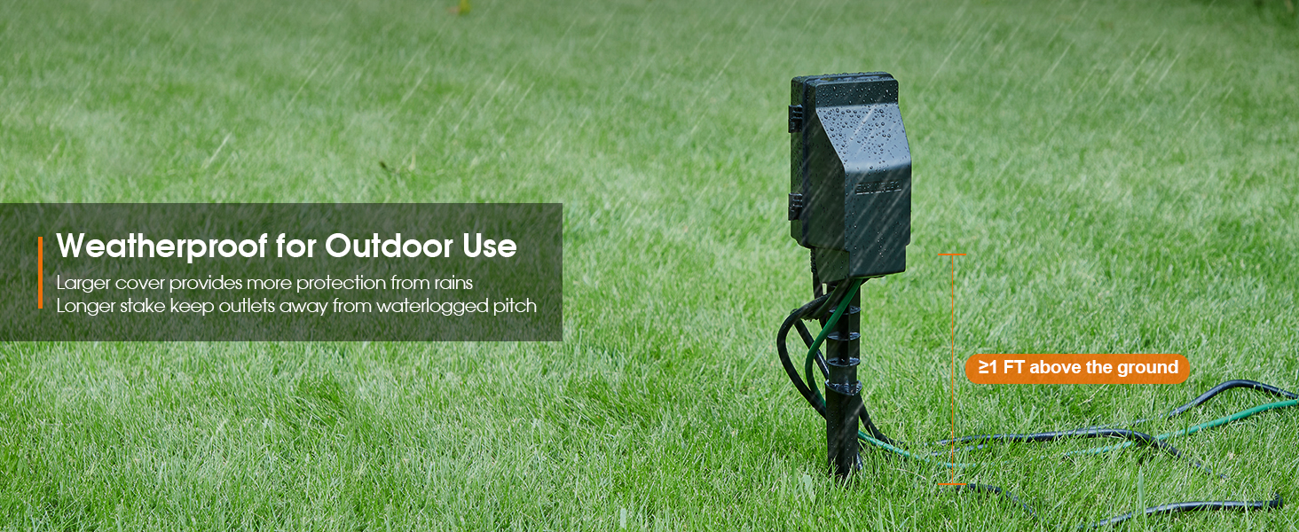 outdoor power stake with remote