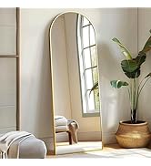 Prywot Arched Floor Mirror, 56 "x 20" Full Length Mirror Wall Mirror Hanging or Leaning Arched-To...