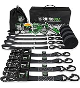 RHINO USA Ratchet Straps Tie Down Kit, 5,208 Break Strength - Includes (4) Heavy Duty Rachet Tied...