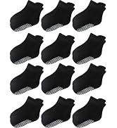 Aroveea Non Slip Grip Ankle Baby Socks 12 Pack for Toddler Boys and Girls Kids,Infant Cute Cotton...