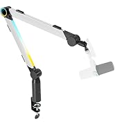ARES WING Aluminum Microphone Boom Arm with RGB Light and Volume Control, Adjustable Mic Arm Desk...