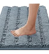 H.VERSAILTEX Bathroom Rugs Bath Rugs for Bathroom Non Slip Bath Mats Extra Thick Chenille Striped...