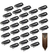 Dreamlover Wig Clips, Hair Extension Clips, 10 Teeth, Black, 30 Pieces