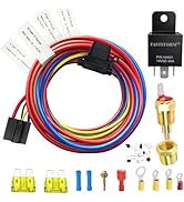 FASTSTORM Electric Fan Relay Kit 12V 60 AMP Electric Radiator Cooling Waterproof Fan Relay Kit wi...