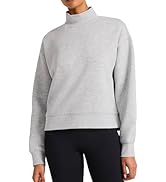 Reebok Women's Vector Mock Neck Sweatshirt, Standard Fit, Midweight Cotton-Poly Fabric