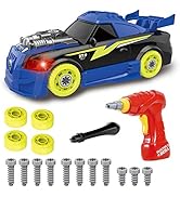 Pup Go Take Apart Toy Racing Car Sound Light, 2 in 1 Build Your Own Car, Drill &amp; Power Tools, Gif...