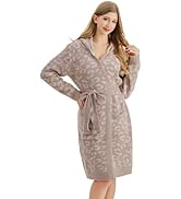 bearberry Cozy Robe Lightweight Soft Plush Bathrobe with Pockets for Women