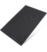 Facmogu 18 x 12 Inch Rubber Bar Mats, Black Heavy Duty Bar Mat PVC Rubber Wet Dish Drying Spill M...