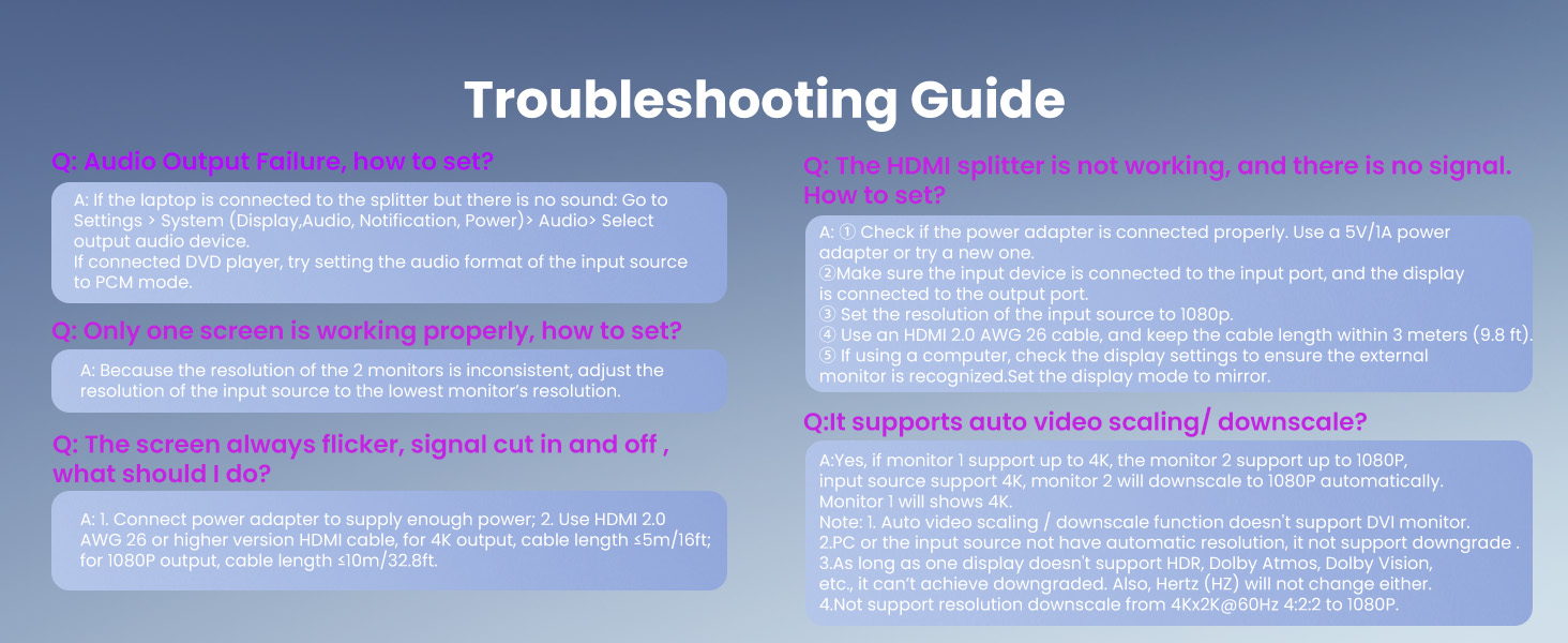 Troubleshooting guide