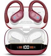 Qecnato Wireless Earbuds Bluetooth 5.4 Headphones 75H Stereo Deep Bass Sports Over Ear Buds with ...