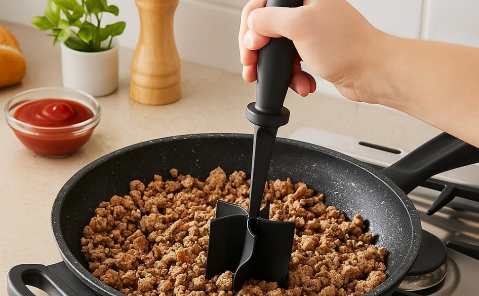 handheld manual meat chopper for mashing and separating ground meat