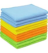 Simple Houseware 12" x 12" Microfiber Cleaning Cloth 12 Pack, 4 Colors