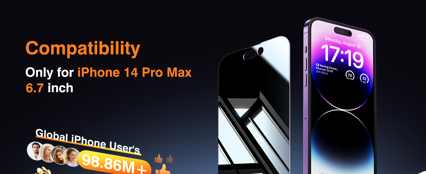 iphone 14 pro max privacy screen protector
