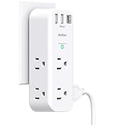 Surge Protector - Outlet Extender with Rotating Plug, Multi Plug Outlets with 6 AC 3 USB Ports (1...