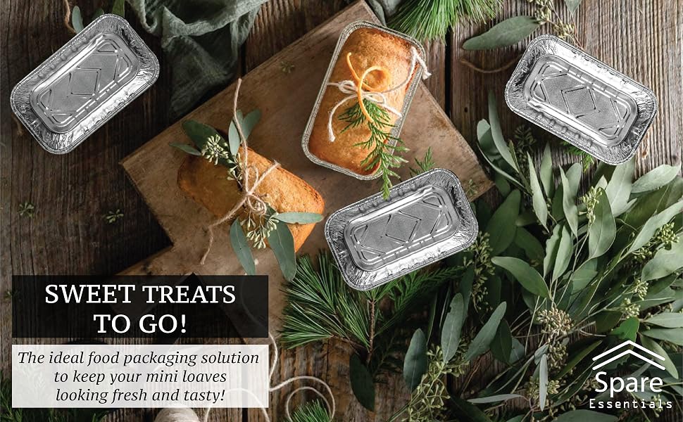 Aluminum Small Loaf Pans 1LB for Mini Loaves and Cakes Food Packaging