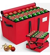 EverMerry Christmas Ornament Storage Box - Large &amp; Sturdy Christmas Storage Container with Adjust...